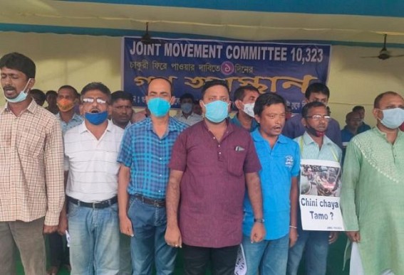 ‘No Solution’ for Jobless 10,323 teachers : JMC staged demonstration demanding Jobs back, warned Tripura Govt about massive Protests if Teachers' Problems are not solved soon